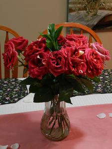 Another picture of Kristina's birthday roses--a couple days later. Still pretty!