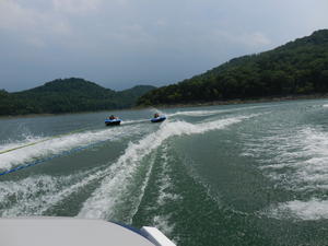 Josh and Daniel C. tubing.