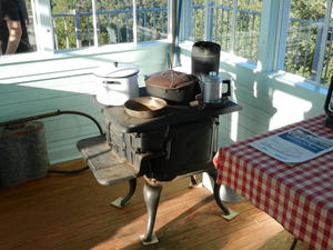 Cute little wood stove.