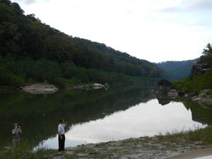 Daniel and Mark down at the river.