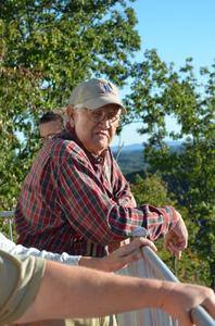 Sam telling us stories of his Dad living in that very fire tower many years ago.