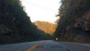 The view from Daniels windshield on his way to work at his new job. He works in the IT department for the 10 county district health department. 