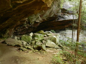 Arriving at the falls.