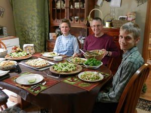 Soon after he got back, Daniels parents arrived to join us for lunch and the afternoon. That totally surprised him!