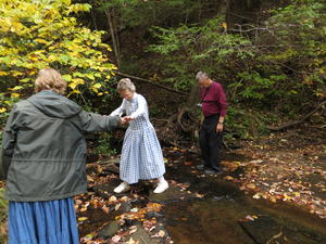 The we had a fun hike in the national forest behind our property.
