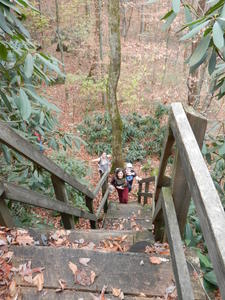 A steep staircase along the trail.