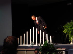 Pastor Fred inspecting the candles...