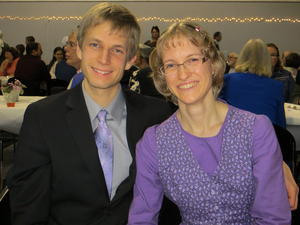 Us at the wedding reception.