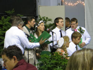 Serena's family, along with Serena and Eleazar sang several songs at the reception. 