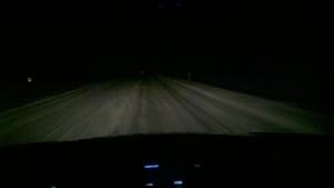 When we arrived in WA state late that night, this is what we found! (A blizzard)