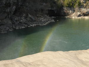 Rainbow at Cumberland Falls at noon. We saw the moonbow last night! 