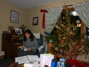 We opened a few Christmas presents together 