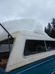Towers of snow on top of our friend's truck. :)