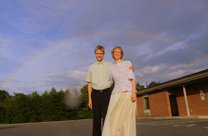 We had to get a pic with the rainbow too. 