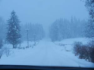 A week later, Kristina was headed back to the airport, and it decided to blizzard again!