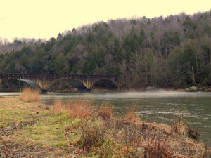 Mist next to Moonbow Bridge.