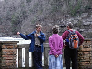 Daniel having an animated conversation with his parents.