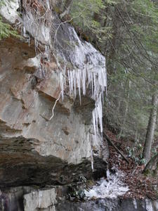 Melting icicles along the trail.