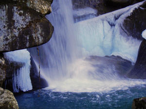 Ice under the falls.