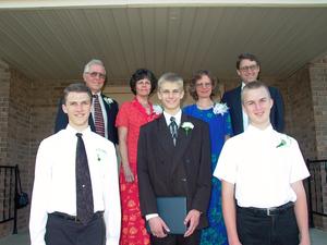 Daniel's family at his home school high school graduation.